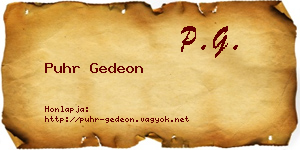 Puhr Gedeon névjegykártya